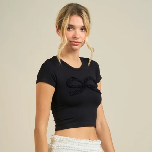 🎀 Bow Short Sleeve Top - Picture 2 of 3